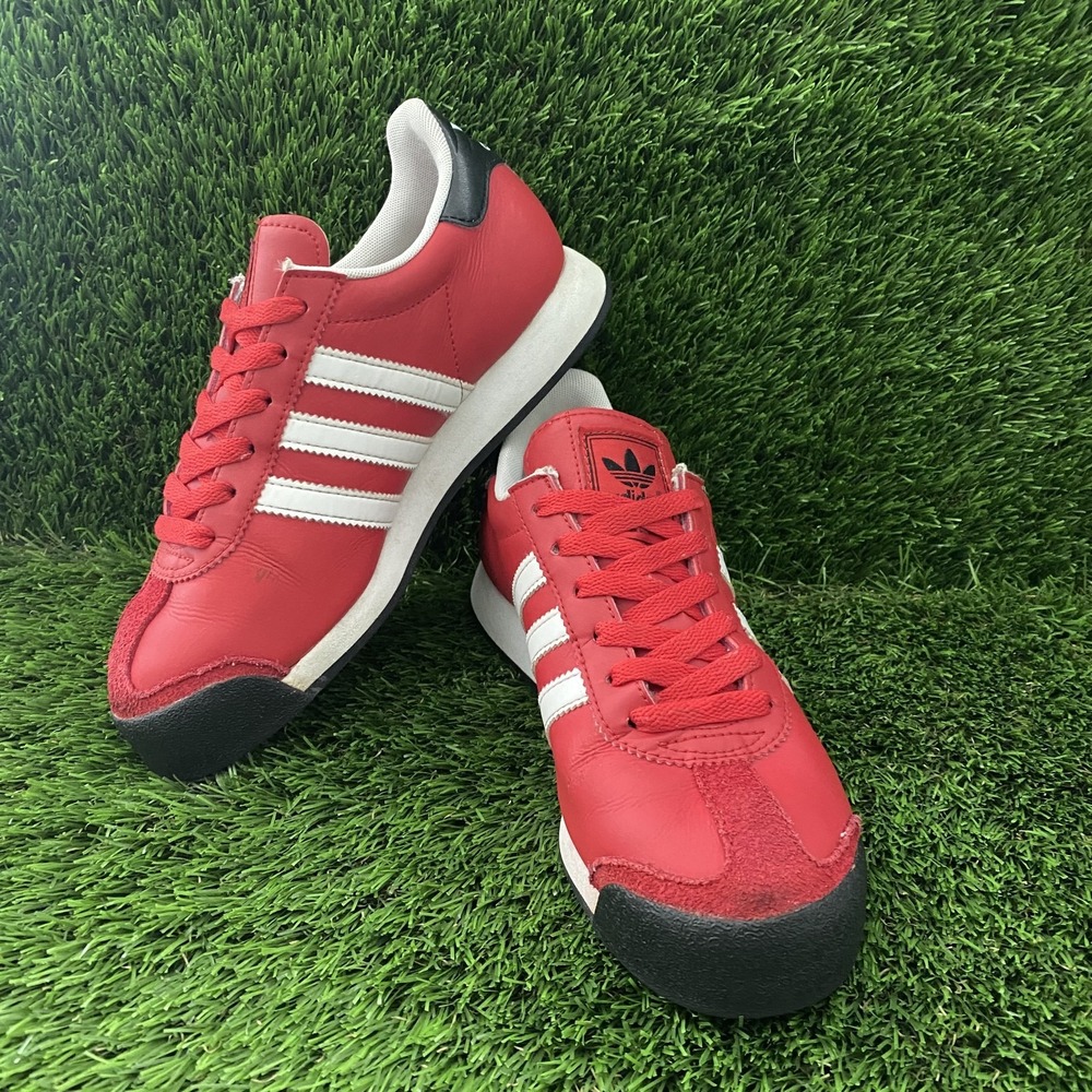 Boys‎ ADIDAS SAMOA size 4 Kids Red White Black Athletic Shoes G59686